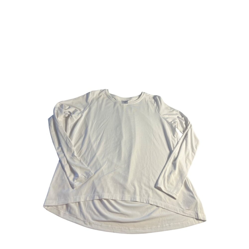 Athleta XS white L/S scoop-Neck Oversized Top Relaxed Fit Yoga & Studio #805028